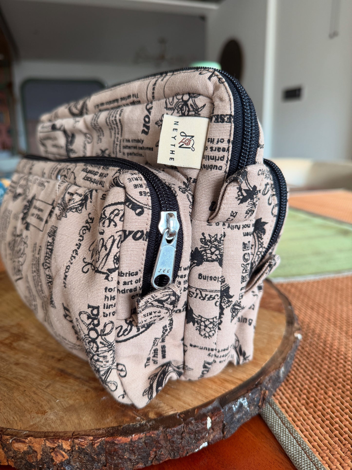Brown Printed Travel Bag
