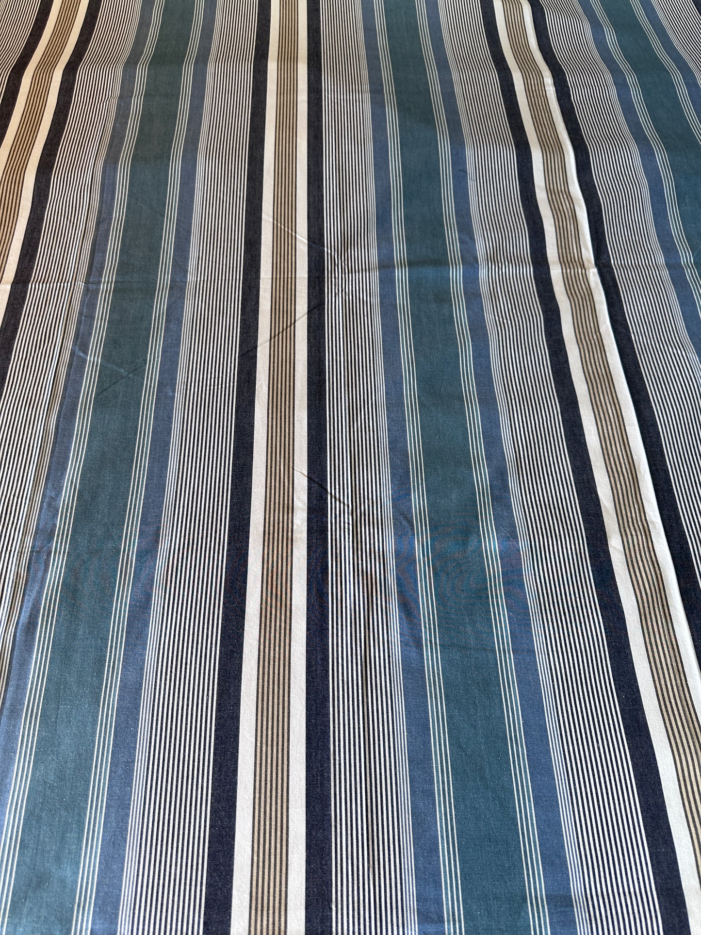 Blue Striped Bed Sheet with 2 Pillow Cover