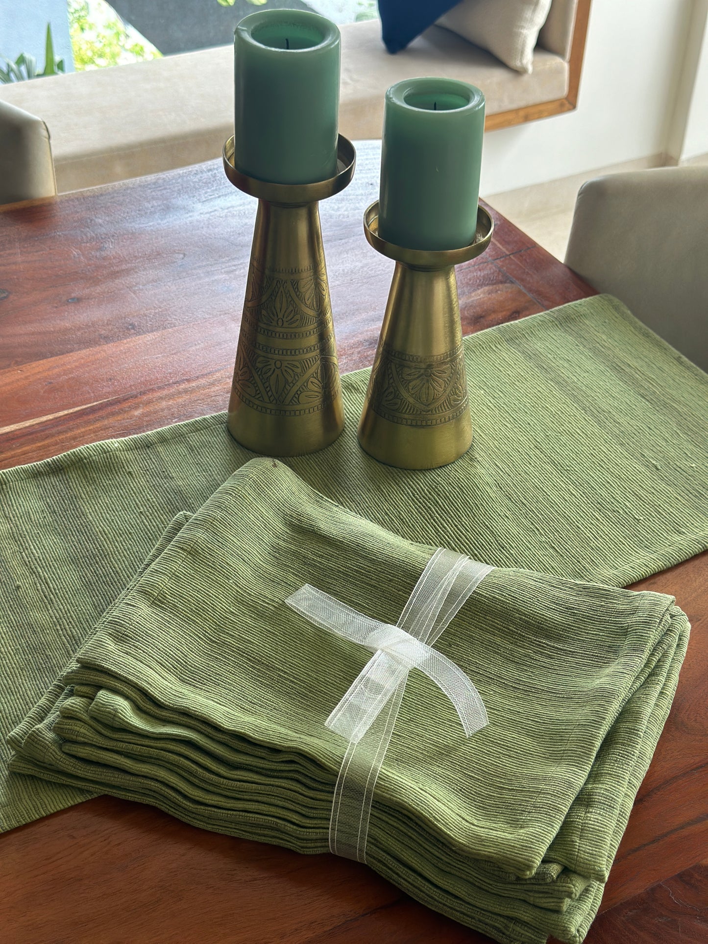 Green Table Mats Set of 6
