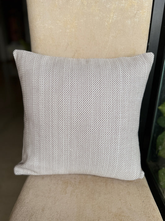 Grey and White Plain Weave Cushion Cover