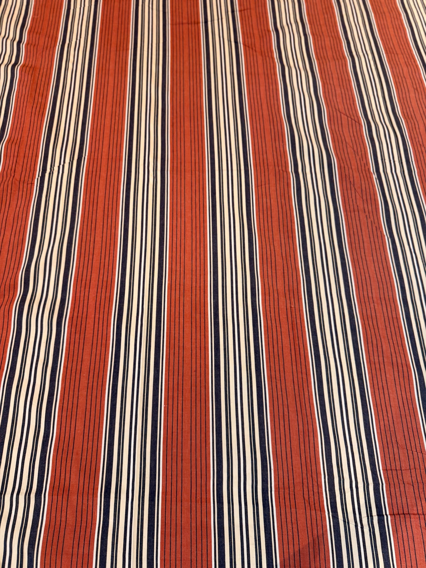 Brick Red Stripe Bed Sheet with 2 Pillow Cover