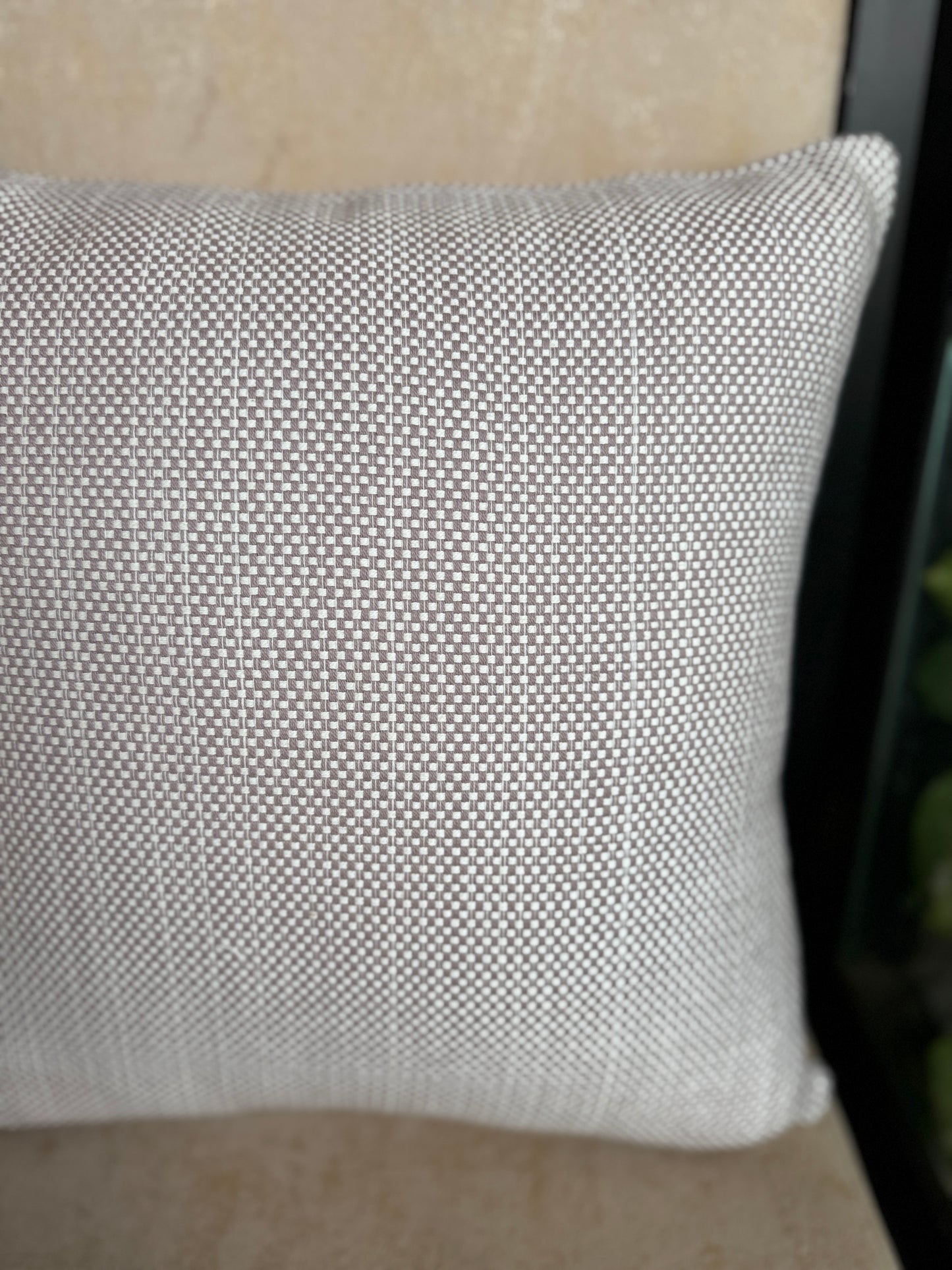 Grey and White Plain Weave Cushion Cover