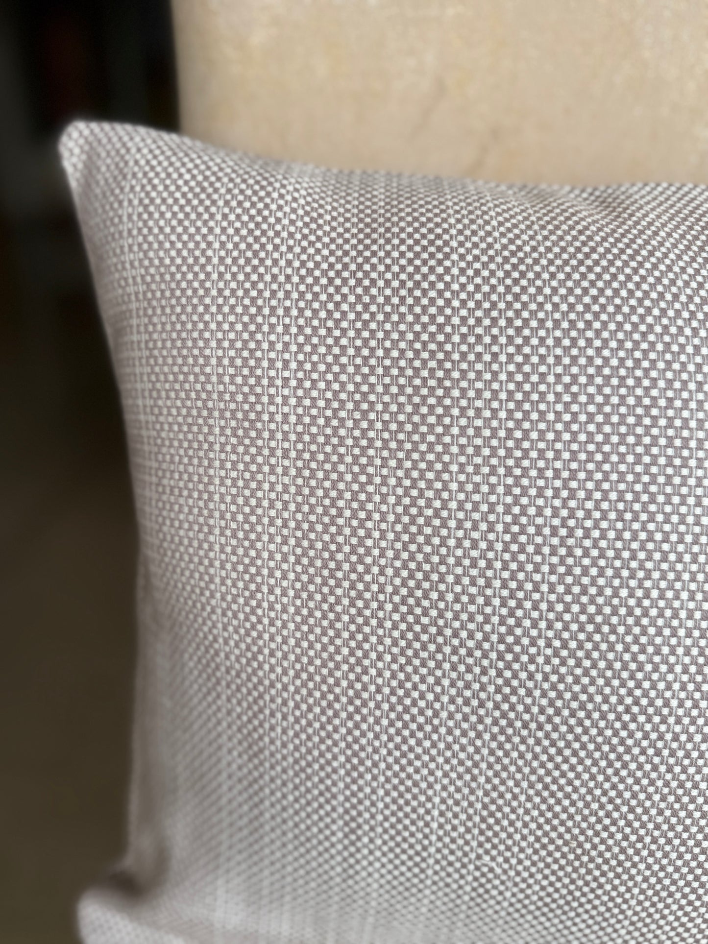Grey and White Plain Weave Cushion Cover