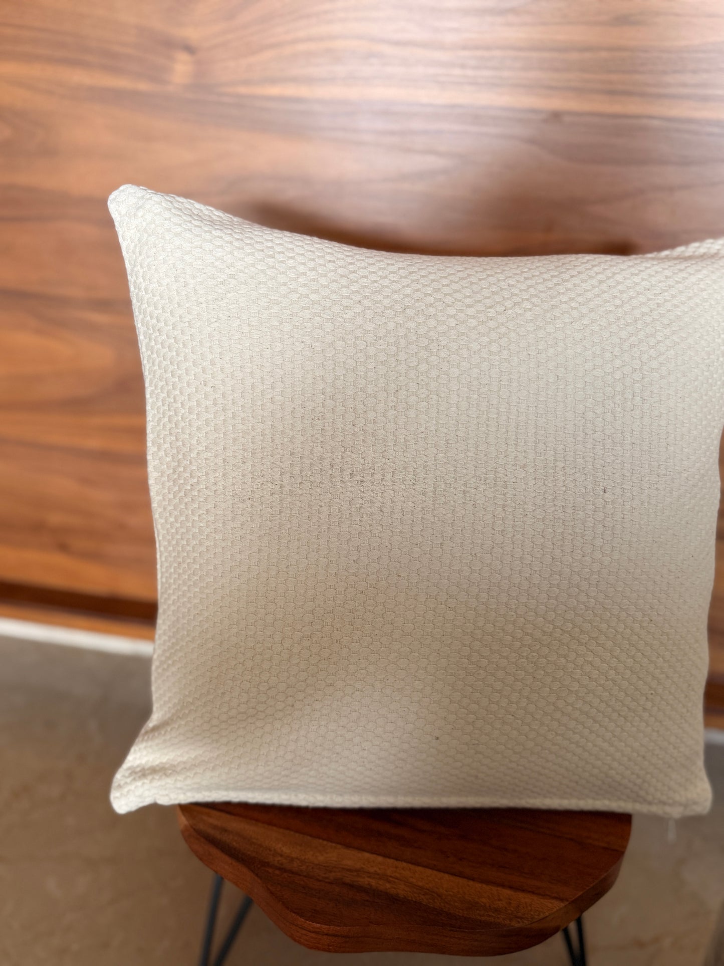 Beige Circle Weave Cushion Cover
