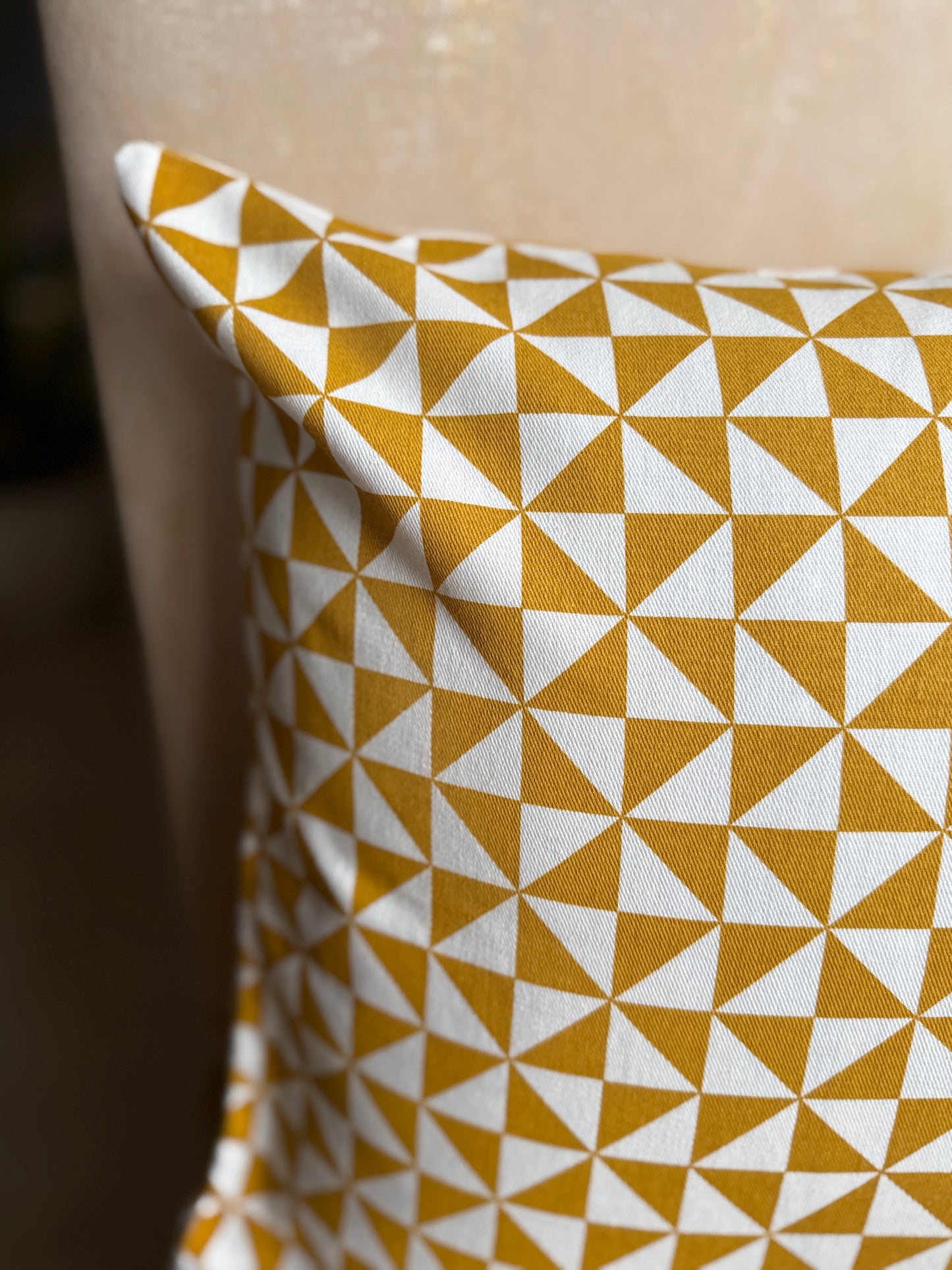 Yellow Printed Cushion Cover