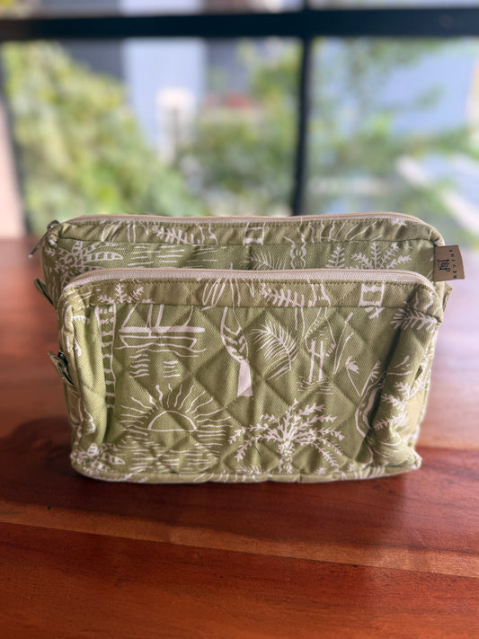 Green Printed Travel Bag