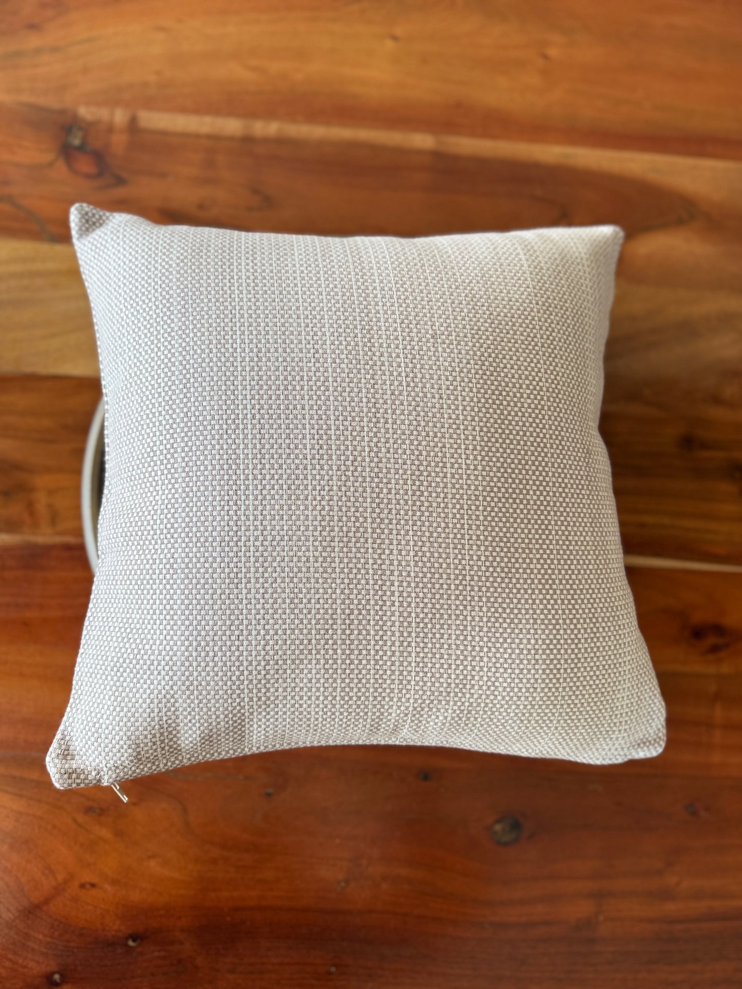 Grey and White Plain Weave Cushion Cover