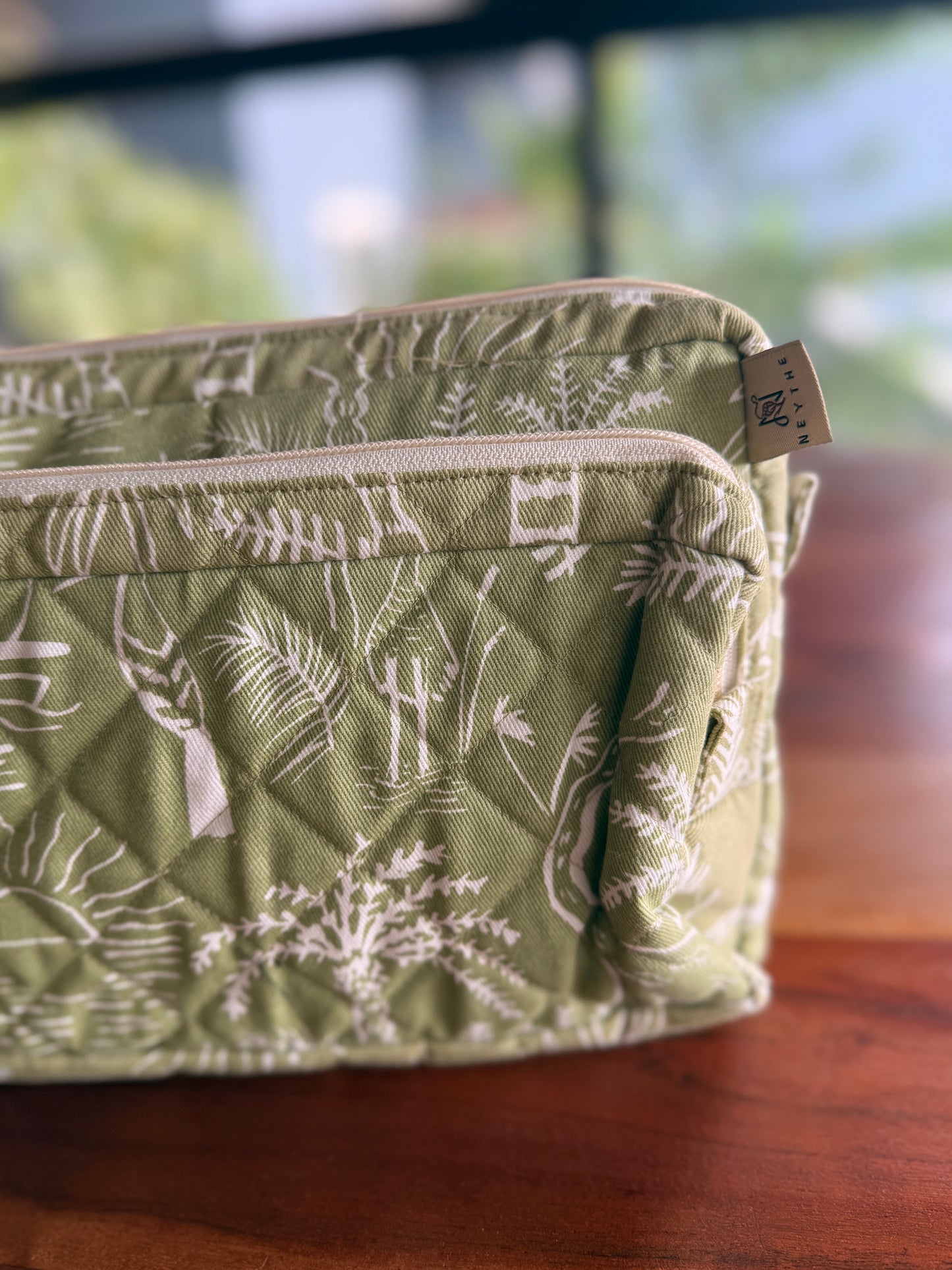 Green Printed Travel Bag