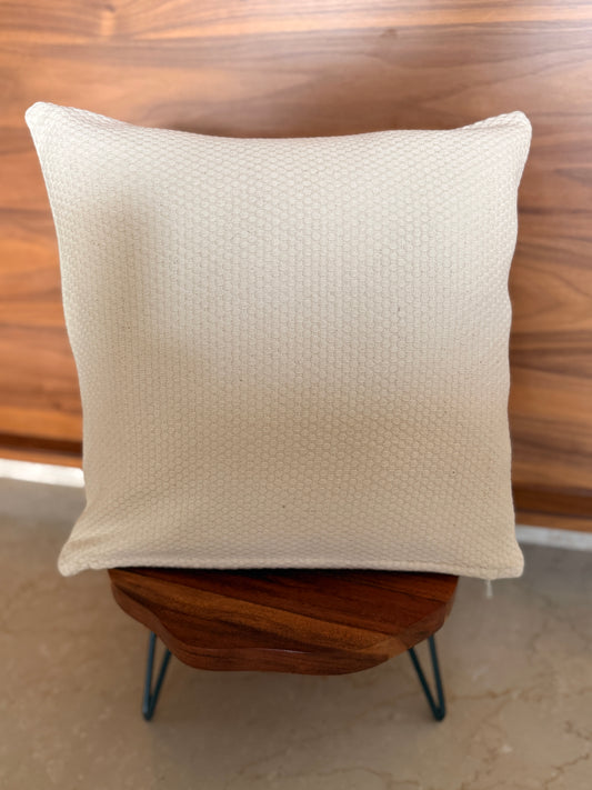 Beige Circle Weave Cushion Cover