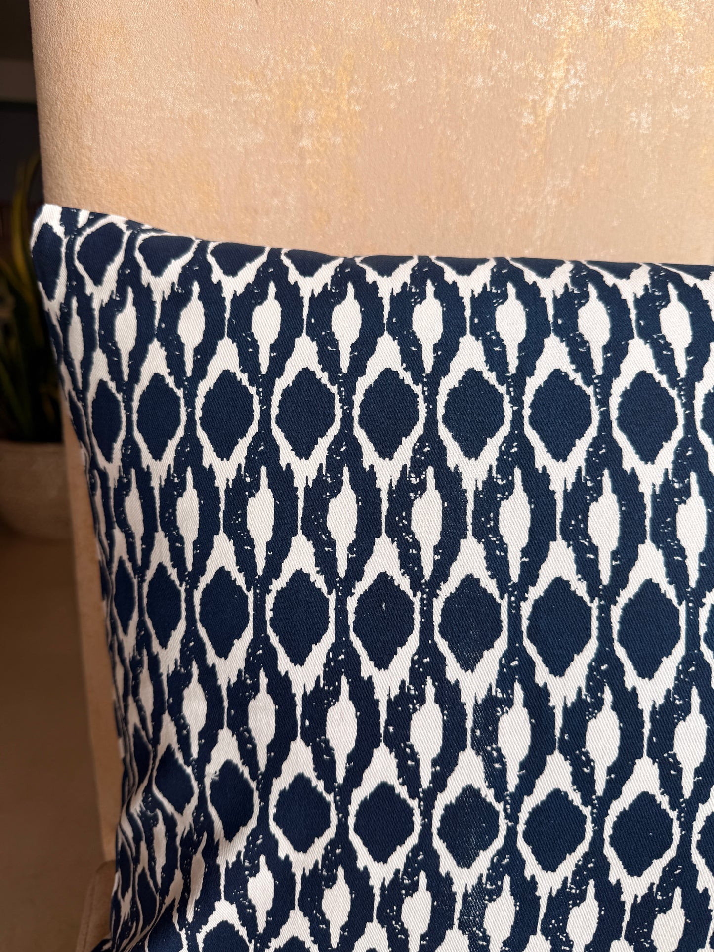 Midnight Ikat Blue Cushion Cover