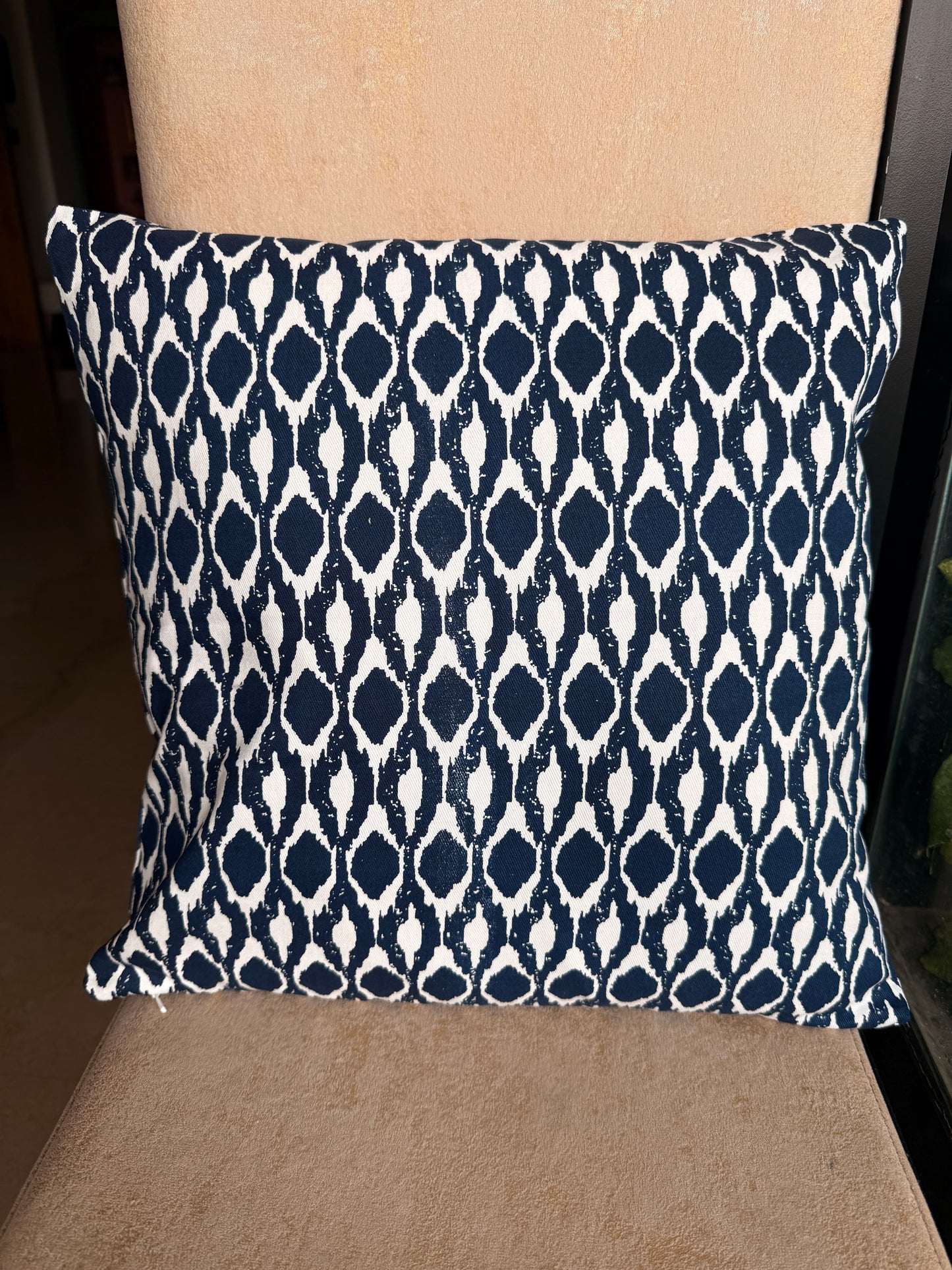 Midnight Ikat Blue Cushion Cover