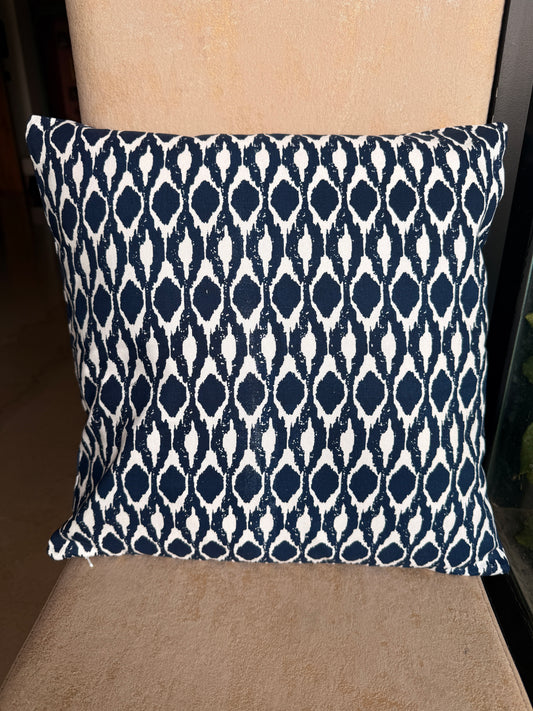 Midnight Ikat Blue Cushion Cover