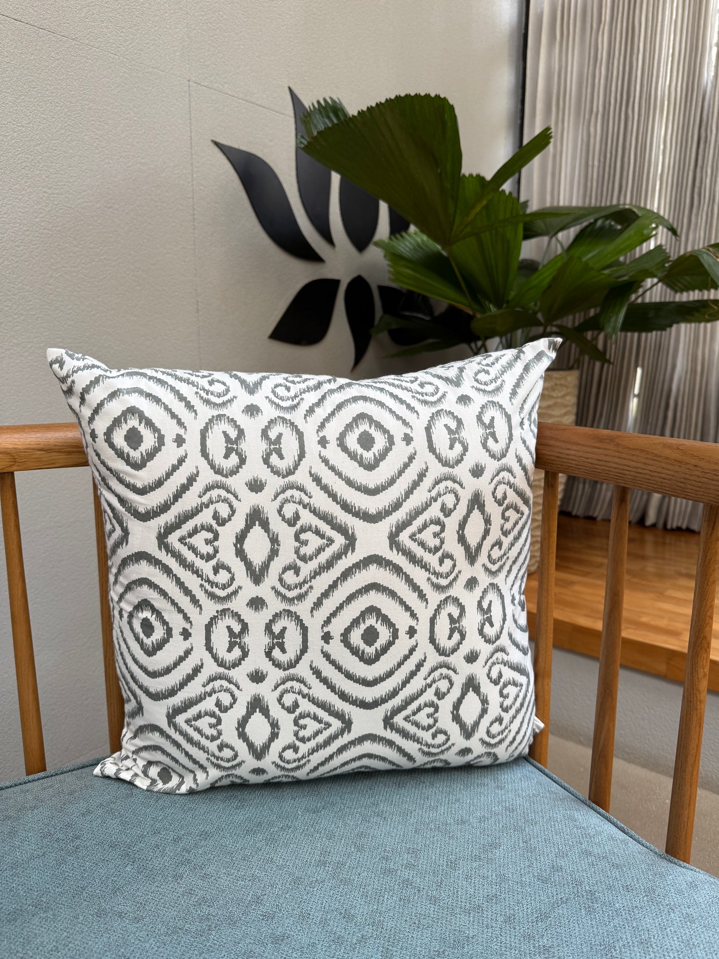 Grey Printed Cushion Cover