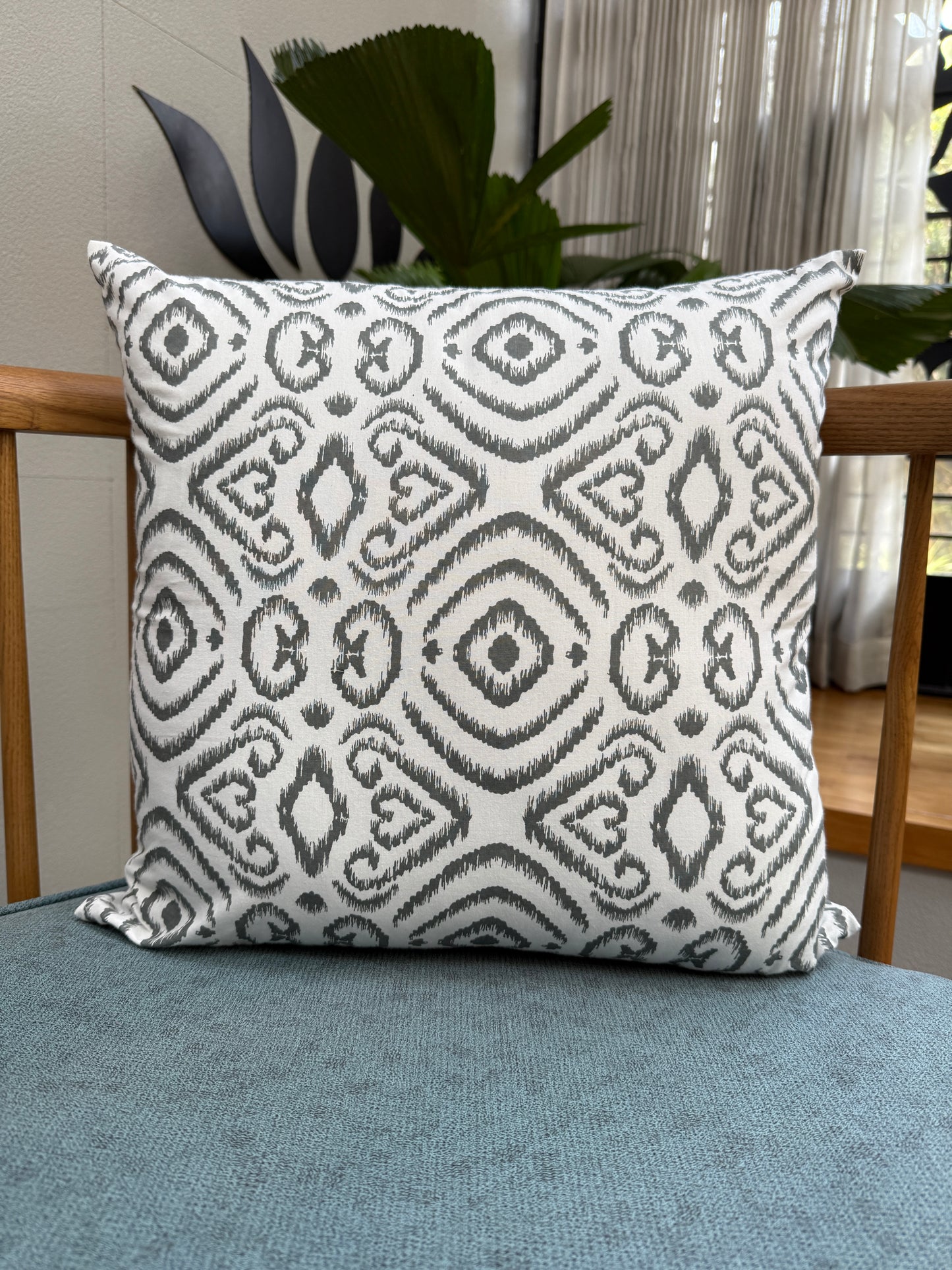 Grey Printed Cushion Cover