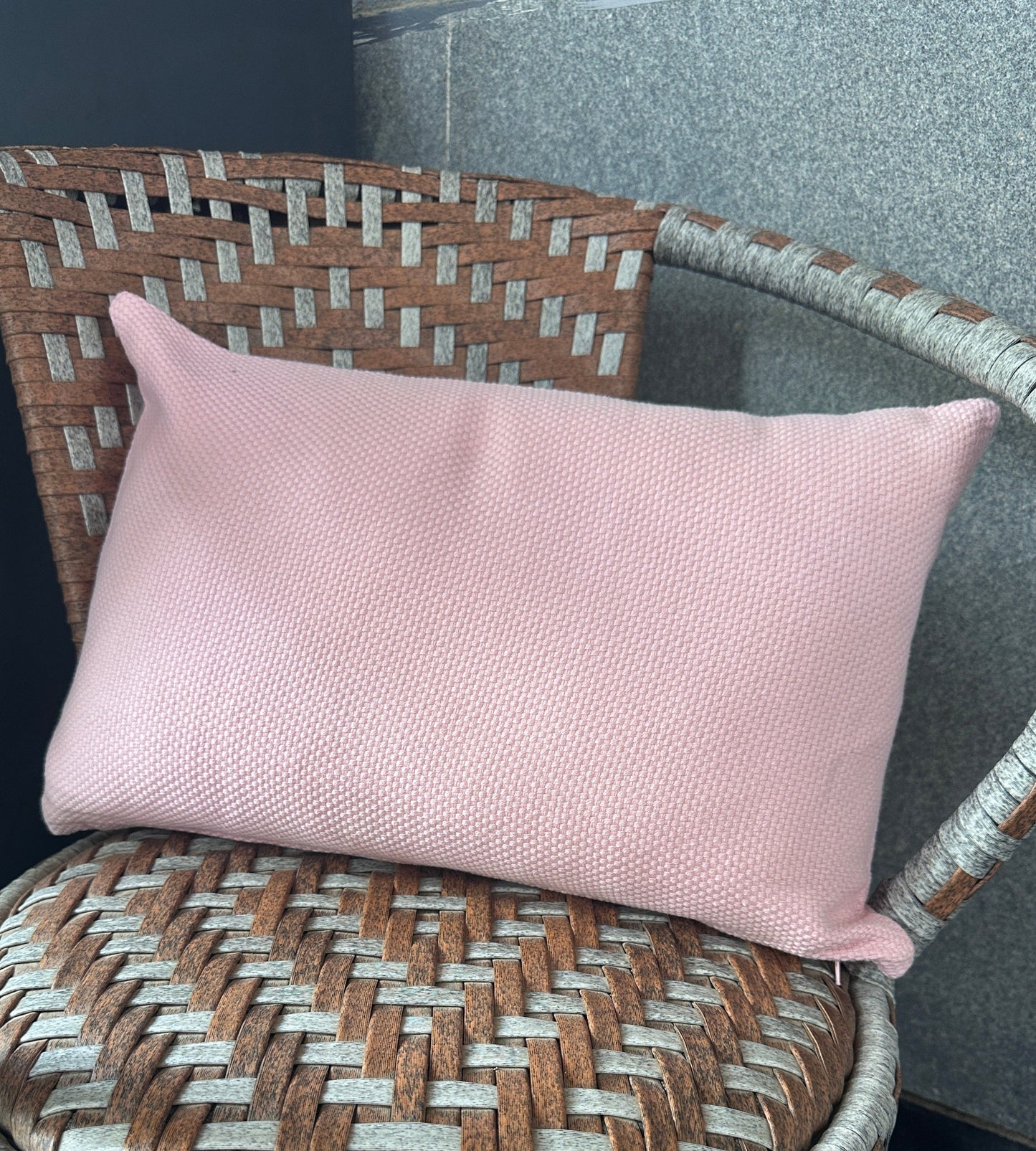 Pink Woven Cushion Cover
