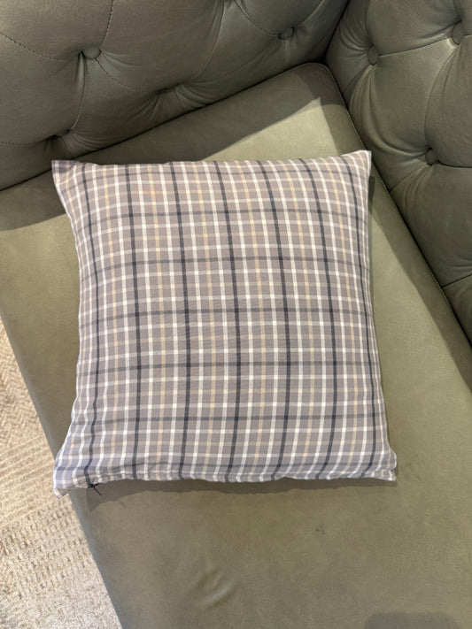 Grey Plaid Cushion Cover