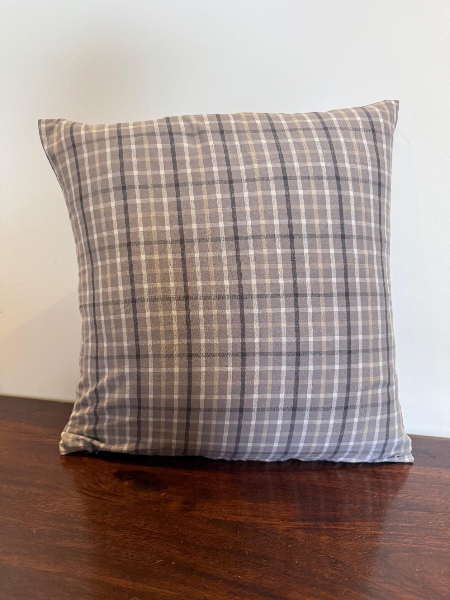 Grey Plaid Cushion Cover