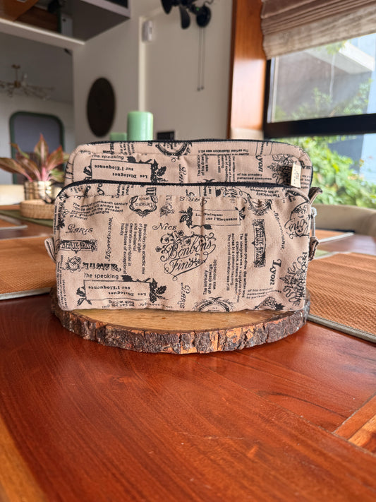Brown Printed Travel Bag