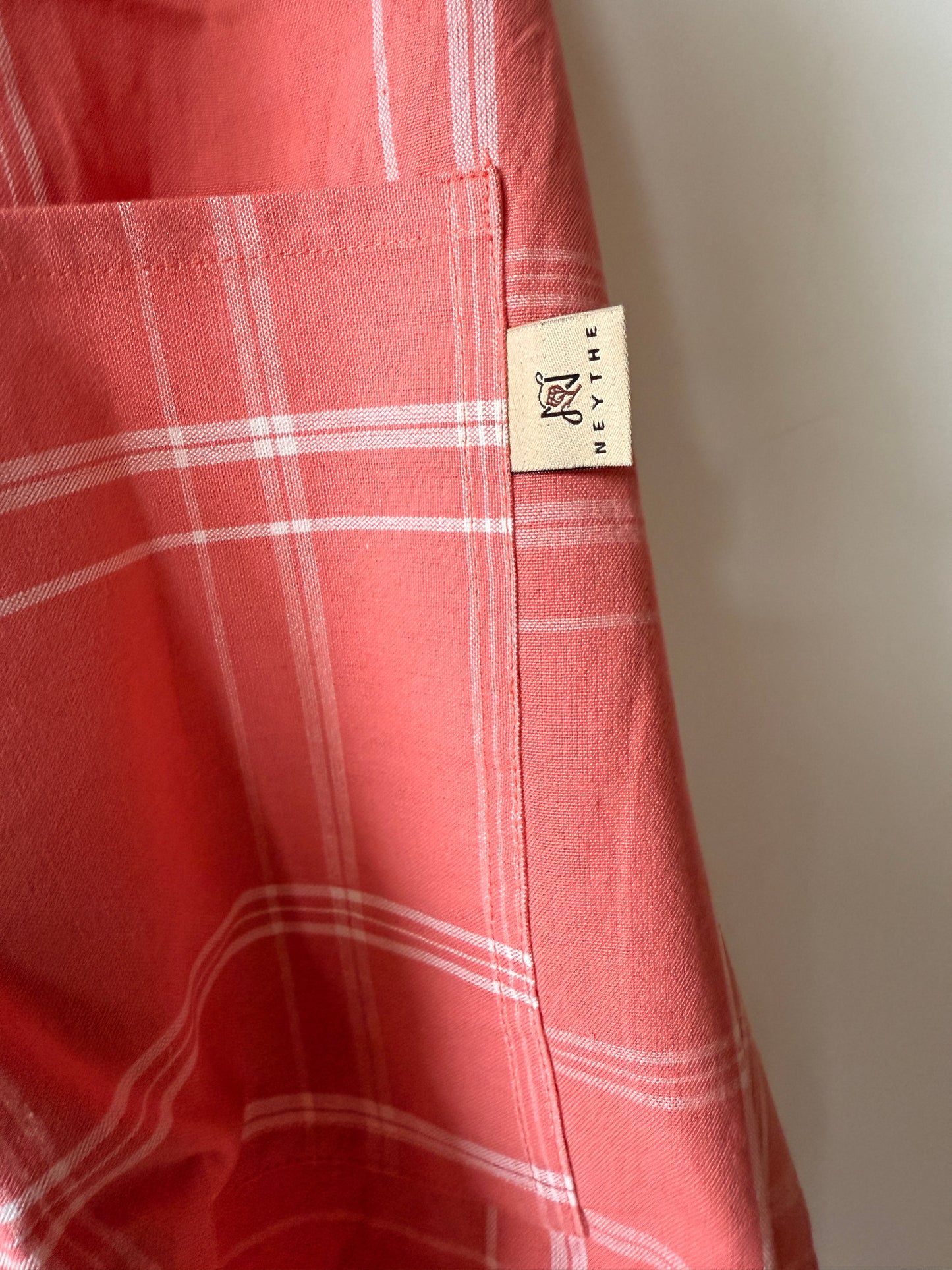 Pink Check Apron