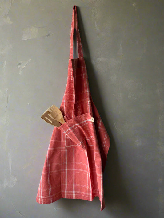 Pink Check Apron
