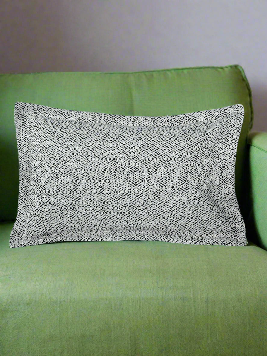 Black Diamond Pattern Woven Pillow Cover