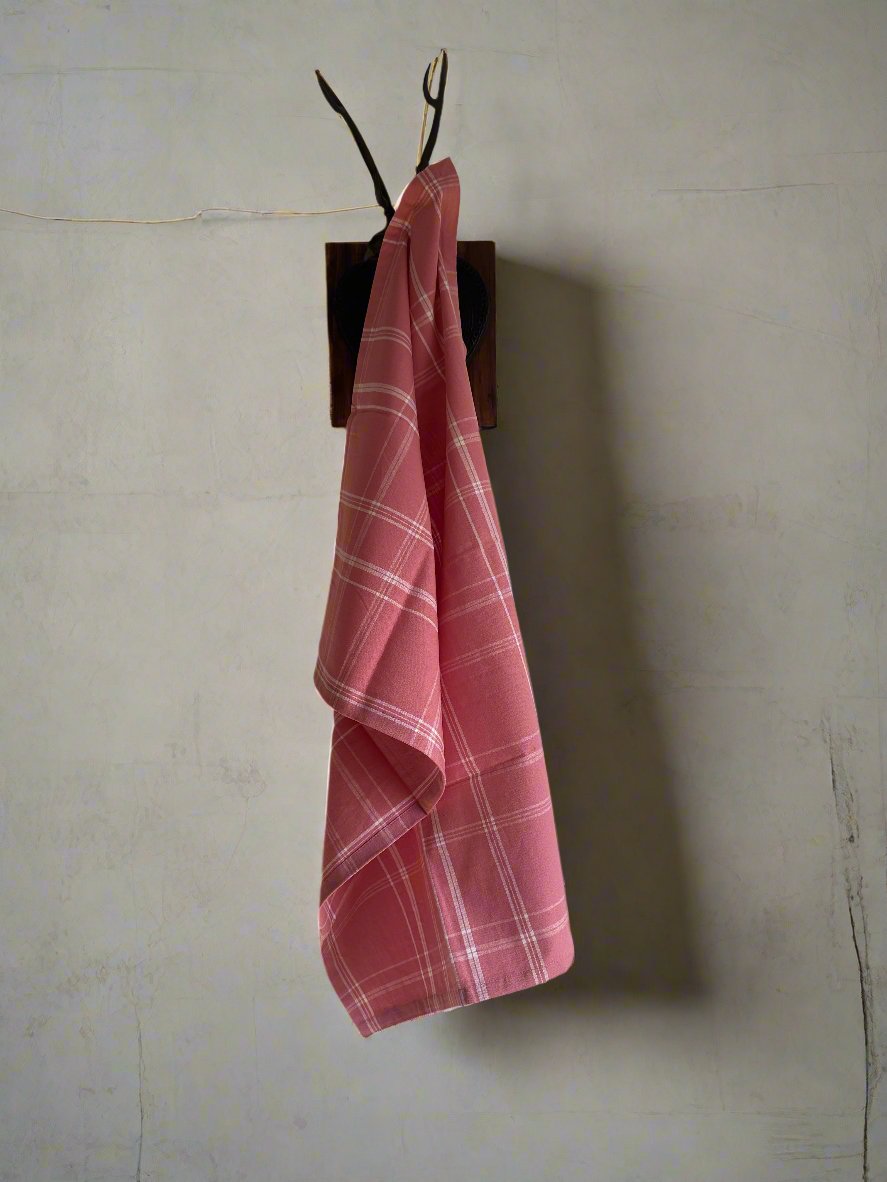 Pink Woven Kitchen Towel Set of 3